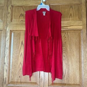 Chicos Waterfall Fringe Vest